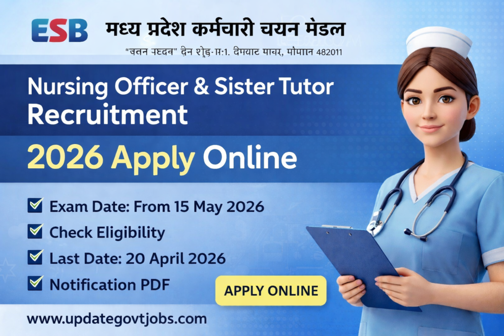 MPESB Nursing officer recruitment 2026 notification